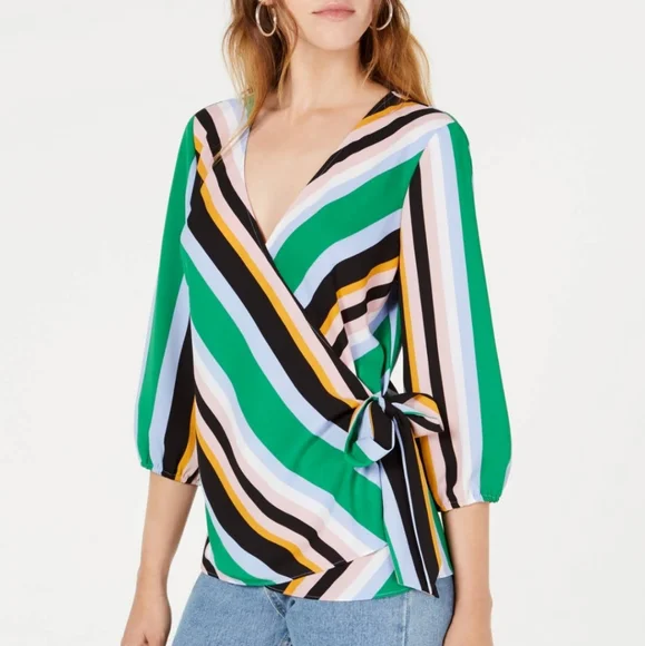 Bar III Striped Bell-Sleeve Sweater Candy Pop XL並行輸入品　送料無料 Bar III Womens Black Striped Mesh Inset Long Sleeve Above The Knee